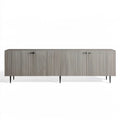 Szafka RTV z ryflowanymi frontami MDF Taupe/Czarna 180 x 40 x 70 cm