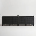 Zestaw 4 czarnych prostokątnych donic z technorattanu PE 30 x 25 x 30 cm