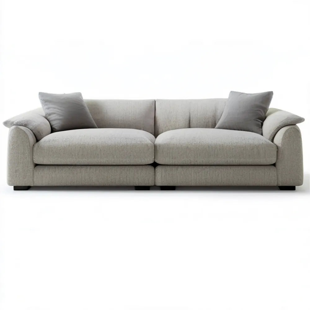 Sofa trzyosobowa jasnoszara 220 x 95 x 85 cm