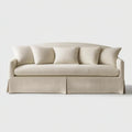 Trzyosobowa sofa tapicerowana z 4 poduszkami, kremowa, 220 x 95 x 85 cm