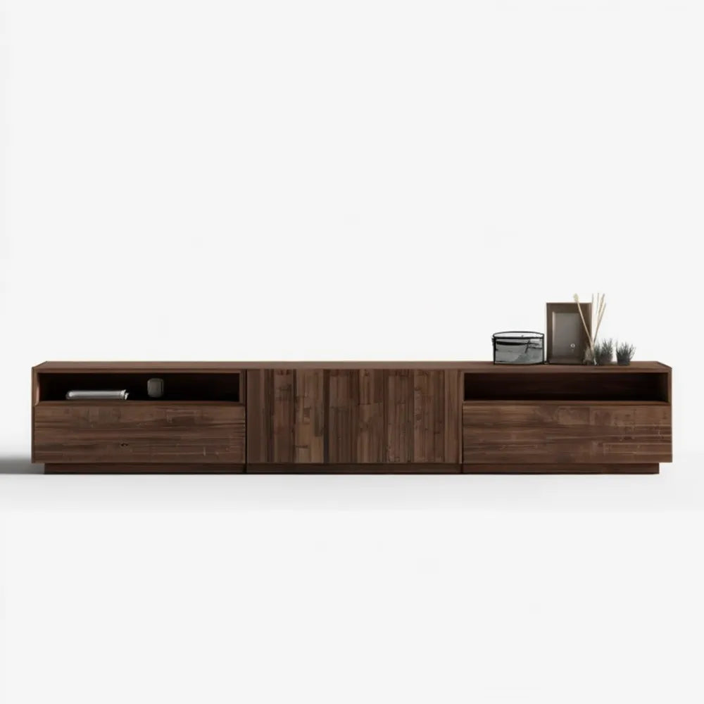 Szafka RTV w kolorze ciemnego orzecha 240 x 40 x 45 cm
