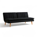 Trzyosobowa sofa z tapicerką ze skóry syntetycznej PU, czarna, 210 x 82 x 82 cm