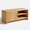 Szafka RTV 120 x 40 x 60 cm z MDF w fornirze dębowym, Naturalny Dąb