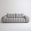 Sofa 3-osobowa jasnoszara z tapicerką poliestrową 230 x 100 x 78 cm