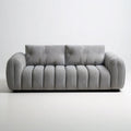 Szara sofa 3-osobowa z tapicerką poliestrową, 220 x 95 x 78 cm